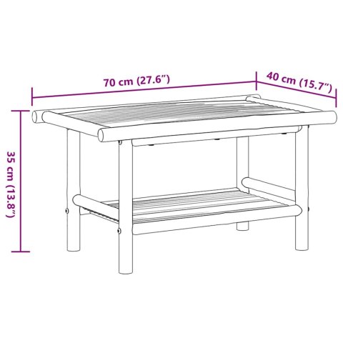 STOLIK KAWOWY 70X40X35CM BAMBUSOWY