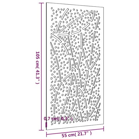 OGRODOWA DEKORACJA ŚCIENNA 105X55CM STAL KORTENOWSKA LIŚCIE