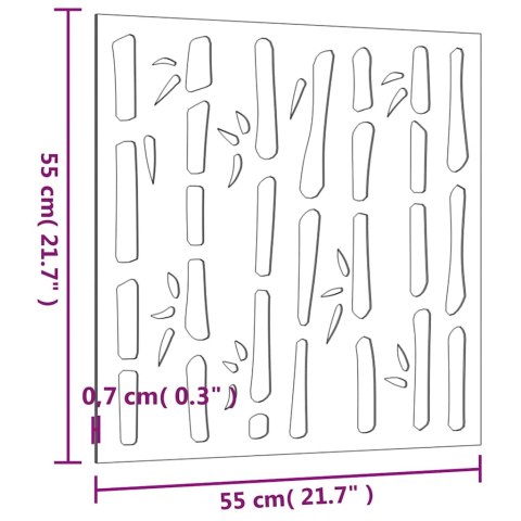 OGRODOWA DEKORACJA ŚCIENNA 55X55CM STAL KORTENOWSKA BAMBUS