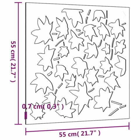 OGRODOWA DEKORACJA ŚCIENNA 55X55CM STAL KORTENOWSKA KLON