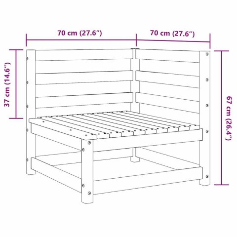 VidaXL Ogrodowa sofa narożna, 70x70x67 cm, impregnowane drewno sosnowe