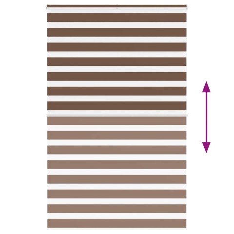 VidaXL Roleta zebra, brązowe, szerokość tkaniny 145,9 cm, poliester