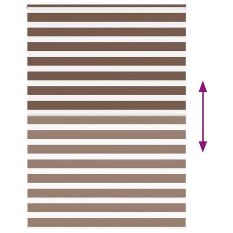 VidaXL Roleta zebra, brązowe, szerokość tkaniny 155,9 cm, poliester