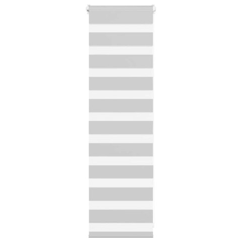 VidaXL Roleta zebra, jasnoszara, szerokość tkaniny 45,9 cm, poliester