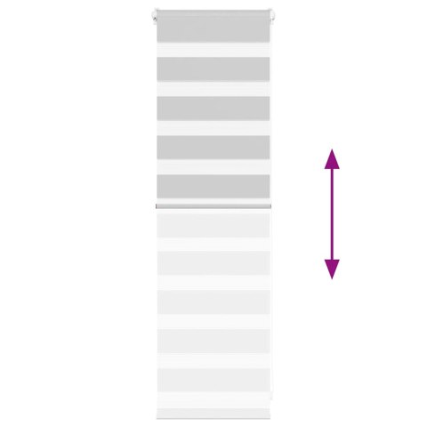 VidaXL Roleta zebra, jasnoszara, szerokość tkaniny 45,9 cm, poliester