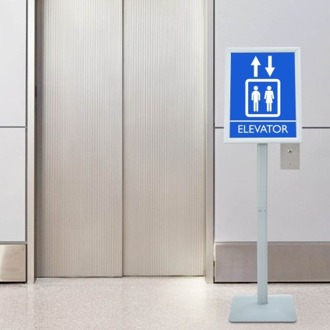 VidaXL Stojak na plakaty Srebrny 32,5 x 27 x 126 cm PVC i żeliwo