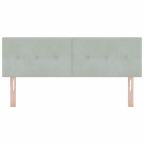 VidaXL Zagłówek Z zagłówkiem Jasnoszary 144 cm Skóra ekologiczna