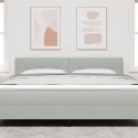 VidaXL Zagłówek Z zagłówkiem Jasnoszary 180 cm Skóra ekologiczna