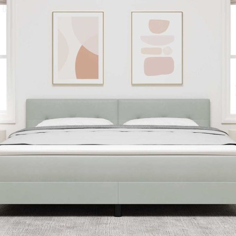 VidaXL Zagłówek Z zagłówkiem Jasnoszary 180 cm Skóra ekologiczna