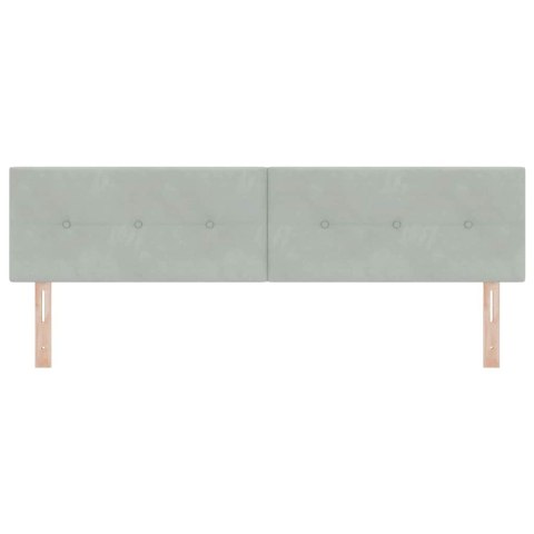 VidaXL Zagłówek Z zagłówkiem Jasnoszary 180 cm Skóra ekologiczna