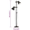 VidaXL Lampa podłogowa z 2 kloszami, czarna, E27, żeliwo