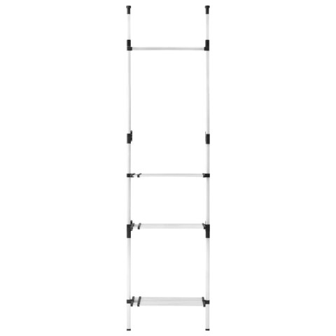 TELESKOPOWY SYSTEM Z PÓŁKĄ I DRĄŻKAMI DO GARDEROBY ALUMINIOWY