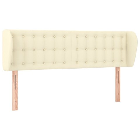 VidaXL Zagłówek uszak, kremowy, 147x23x78/88 cm, sztuczna skóra