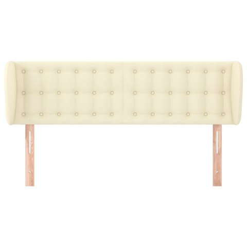 VidaXL Zagłówek uszak, kremowy, 147x23x78/88 cm, sztuczna skóra