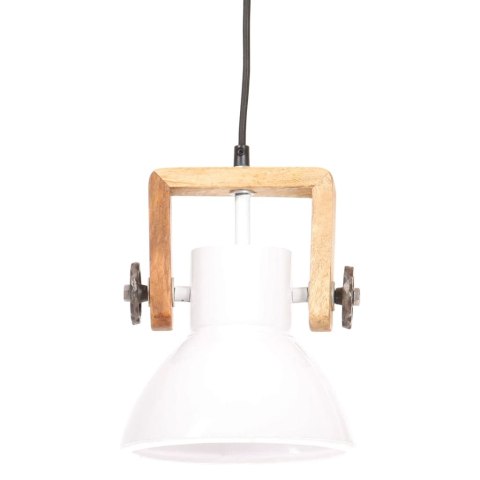 VidaXL Industrialna lampa wisząca, 25 W, biała, okrągła, 19 cm, E27
