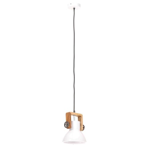 VidaXL Industrialna lampa wisząca, 25 W, biała, okrągła, 19 cm, E27