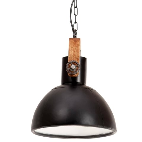 VidaXL Industrialna lampa wisząca, 25 W, czarna, okrągła, 30 cm, E27