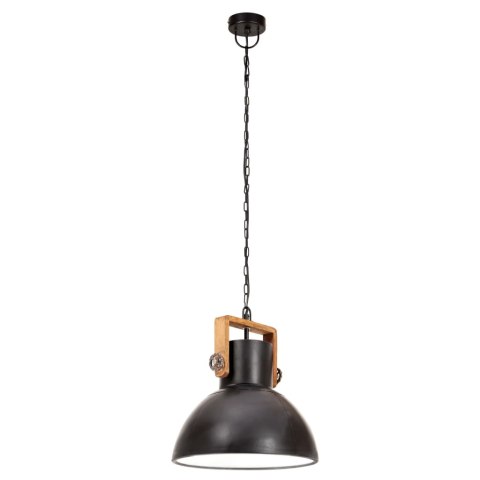 VidaXL Industrialna lampa wisząca, 25 W, czarna, okrągła, 30 cm, E27