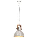 VidaXL Industrialna lampa wisząca, 25 W, srebrna, okrągła, 30 cm, E27