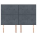 VidaXL Zagłówek Z zagłówkiem Ciemnoszary 144 cm Skóra ekologiczna