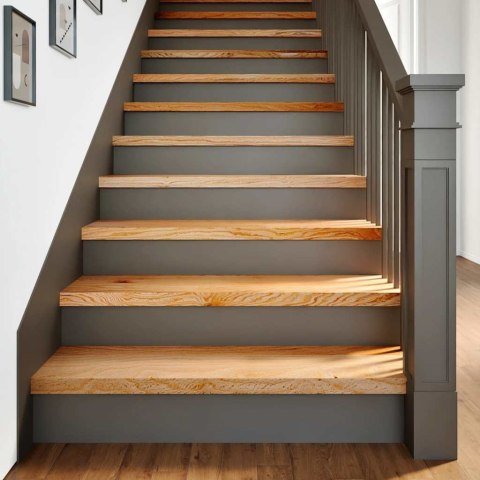 STOPNIE SCHODOWE 12 SZT. BRĄZOWE 90X25X2CM LITE DREWNO DĘBOWE