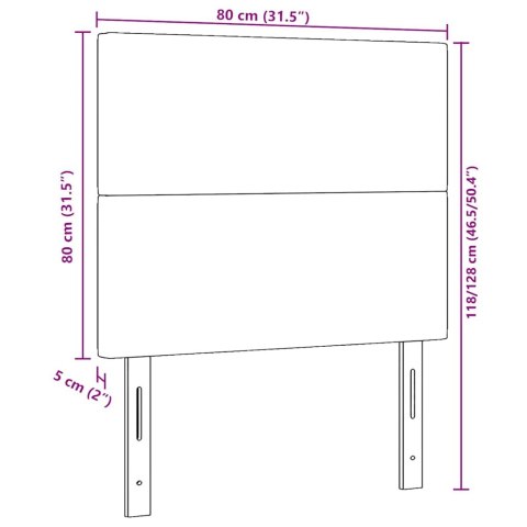 VidaXL Zagłówek Z zagłówkiem Ciemnoszary 80 cm Skóra ekologiczna