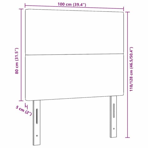 VidaXL Zagłówek Z zagłówkiem Jasnoszary 100 cm Skóra ekologiczna
