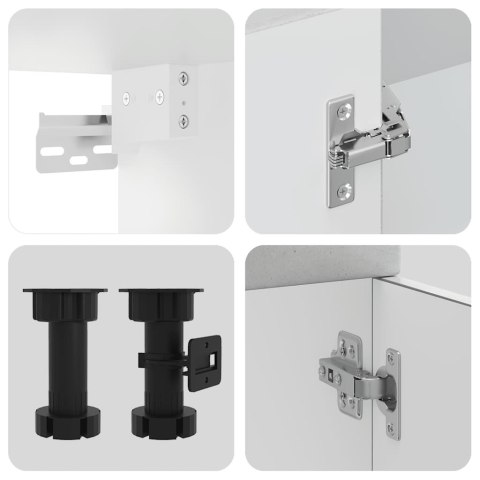 VidaXL Zestaw szafek kuchennych, Lucca, 11-częściowy, szarość betonu