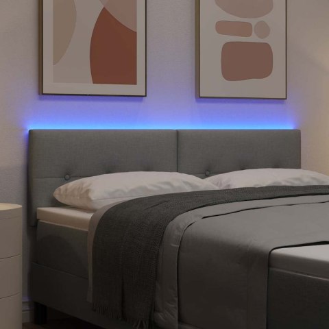 WEZGŁOWIE LED ZE LED LIGHTS JASNOSZARY 160CM POLIESTER