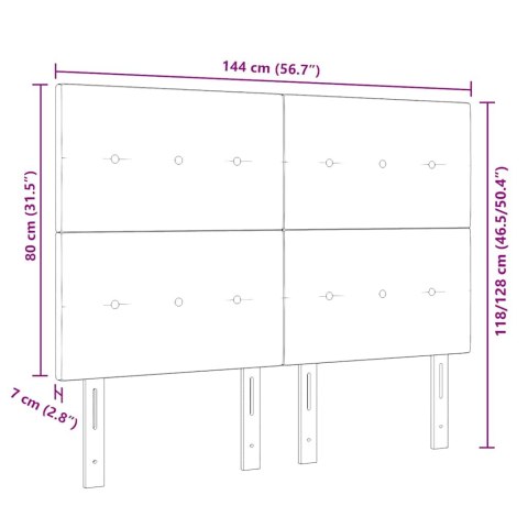 WEZGŁOWIE LED ZE LED LIGHTS KREMOWY 144CM POLIESTER