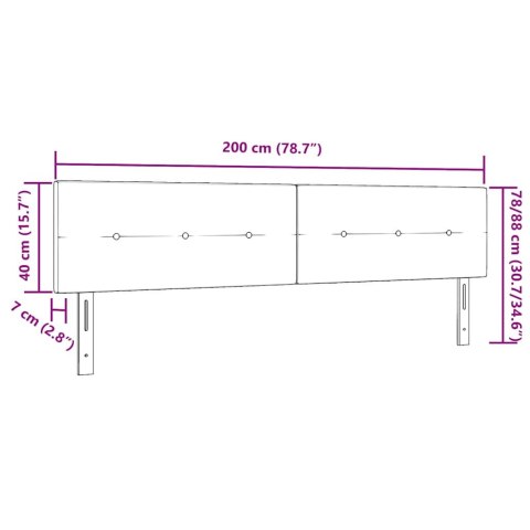 VidaXL Wezgłowie LED Ze LED Lights Zielony 200 cm Poliester