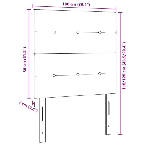 VidaXL Zagłówek Z zagłówkiem Ciemna zieleń 100 cm Skóra ekologiczna