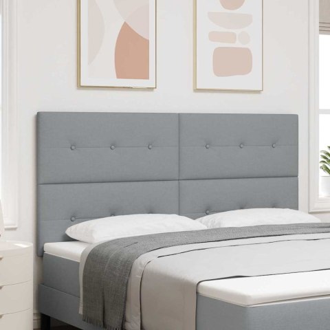 VidaXL Zagłówek Z zagłówkiem Jasnoszary 180 cm Skóra ekologiczna