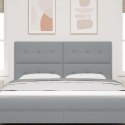 VidaXL Zagłówek Z zagłówkiem Jasnoszary 180 cm Skóra ekologiczna
