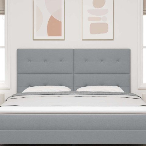 VidaXL Zagłówek Z zagłówkiem Jasnoszary 180 cm Skóra ekologiczna