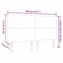 VidaXL Zagłówek Z zagłówkiem Jasnoszary 200 cm Skóra ekologiczna