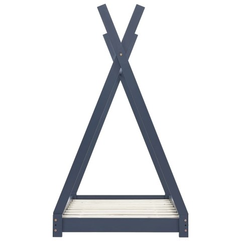 RAMA ŁÓŻKA DZIECIĘCEGO 90X200CM SZARA DREWNO SOSNOWE