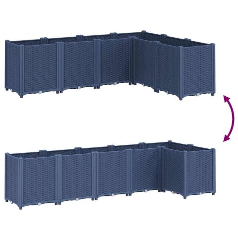 VidaXL Donica ogrodowa, niebieskoszara, 160x120x53 cm, PP