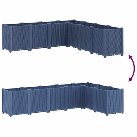 VidaXL Donica ogrodowa, niebieskoszara, 160x160x53 cm, PP