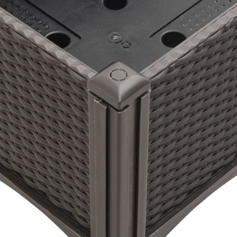 VidaXL Donica ogrodowa z nóżkami, brązowa, 120x40x42 cm, PP