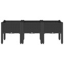 VidaXL Donica ogrodowa z nóżkami, czarna, 120x40x42 cm, PP