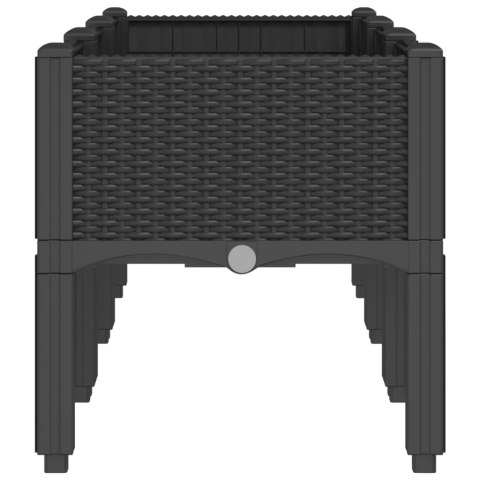VidaXL Donica ogrodowa z nóżkami, czarna, 120x40x42 cm, PP