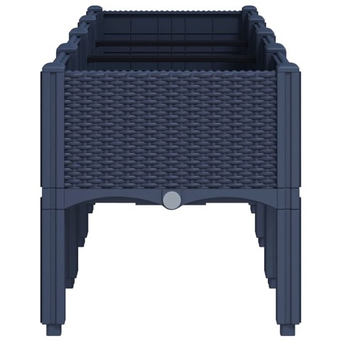 VidaXL Donica ogrodowa z nóżkami, niebieskoszara, 160x40x42 cm, PP