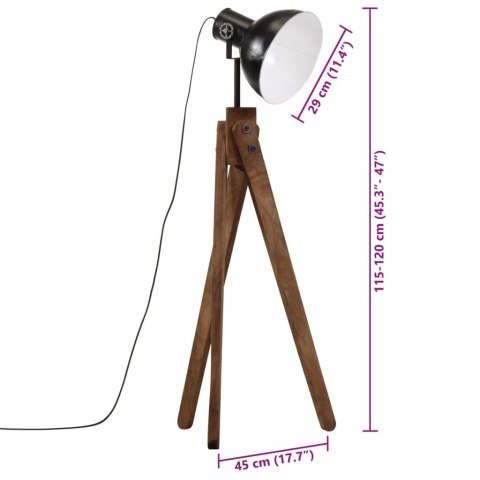 VidaXL Lampa stojąca, 25 W, czarna, 45x45x120 cm, E27