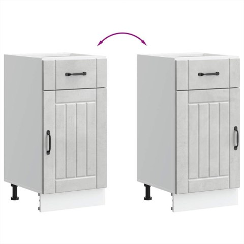 SZAFKA KUCHENNA DOLNA „LUCCA" BETONOWA SZAROŚĆ DREWNO KLEJONE