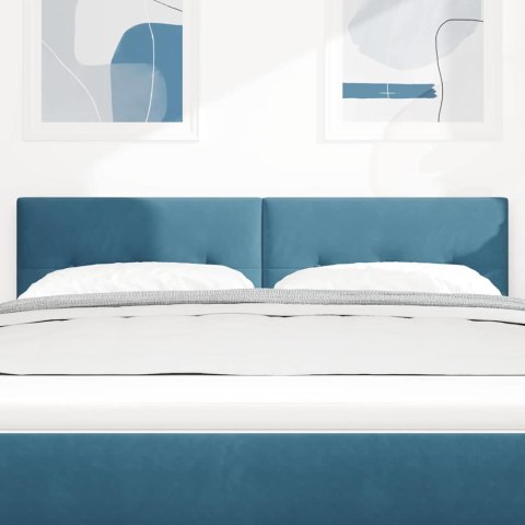 VidaXL Zagłówek Z zagłówkiem Ciemnoniebieski 160 cm Skóra ekologiczna