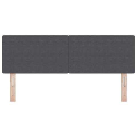 VidaXL Zagłówek Z zagłówkiem Ciemnoszary 160 cm Skóra ekologiczna