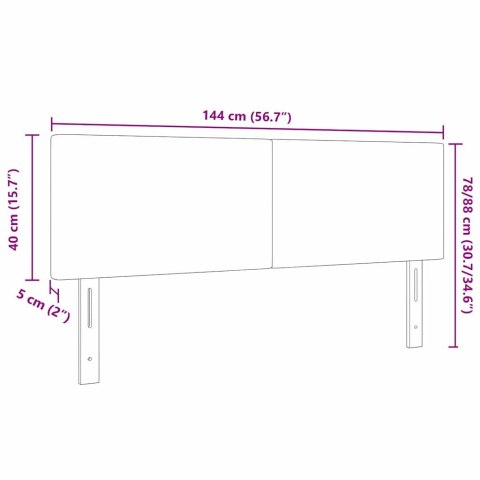 VidaXL Zagłówek Z zagłówkiem Jasnoszary 144 cm Skóra ekologiczna