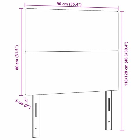 VidaXL Zagłówek Z zagłówkiem Jasnoszary 90 cm Skóra ekologiczna