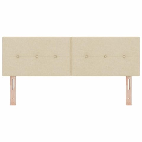VidaXL Zagłówek Z zagłówkiem Kremowy 144 cm Skóra ekologiczna